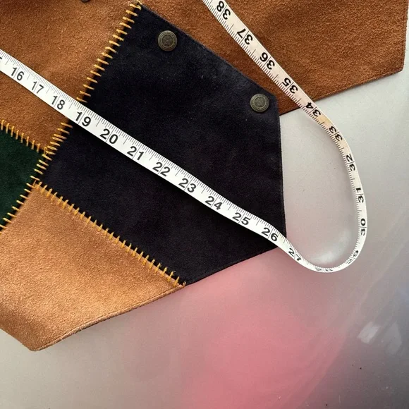 Vintage Leather Patchwork Vest LA Blues Men Size XL Button Front - Picture 4 of 7